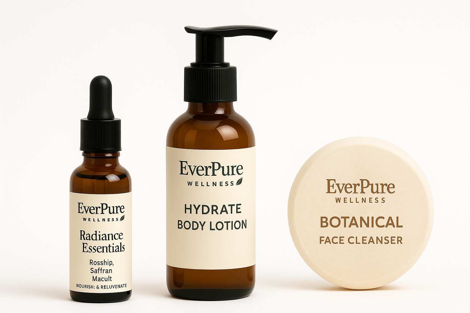 EverPure Skincare Essentials products on a clean white background